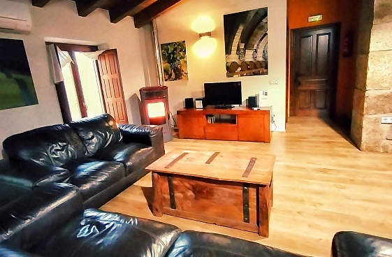 Fuego visto en el salón.